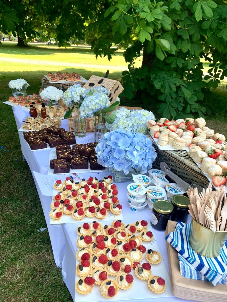 Blue high tea display